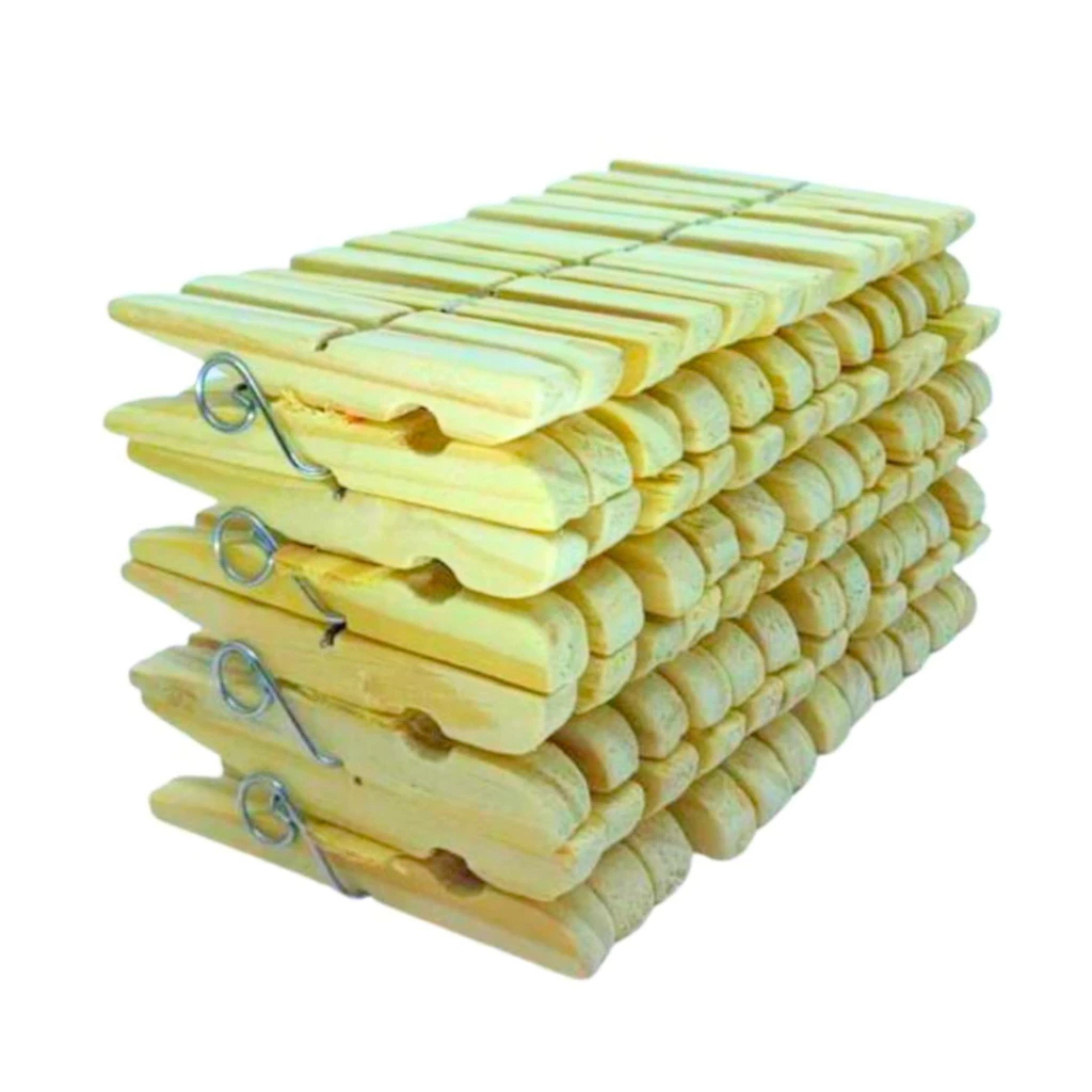 Grampos de Roupa C/36Un Prendedores De Madeira para Roupas Pregadores de Roupa Para Varal Resiste