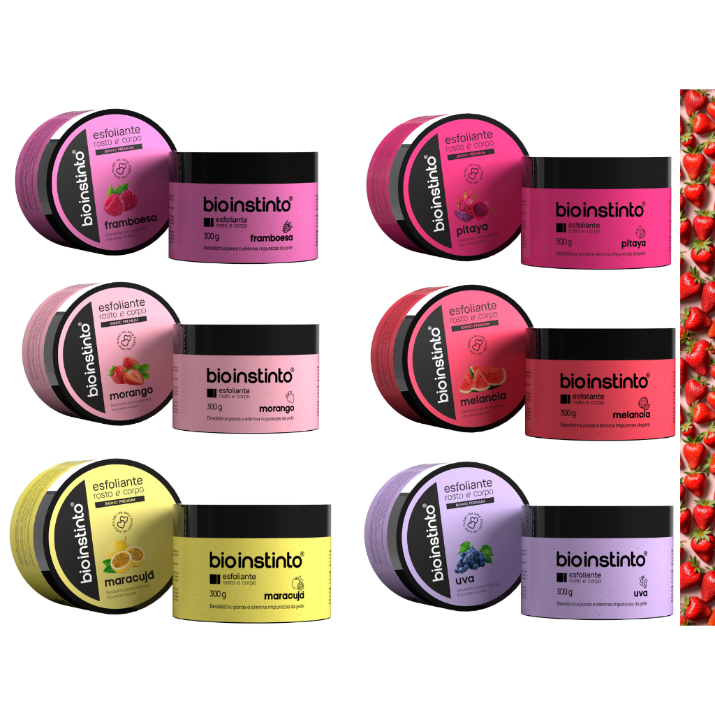 🧴 Kit Esfoliantes Corporais Bio Instinto – Frutas Premium 300g em Oferta na Shopee