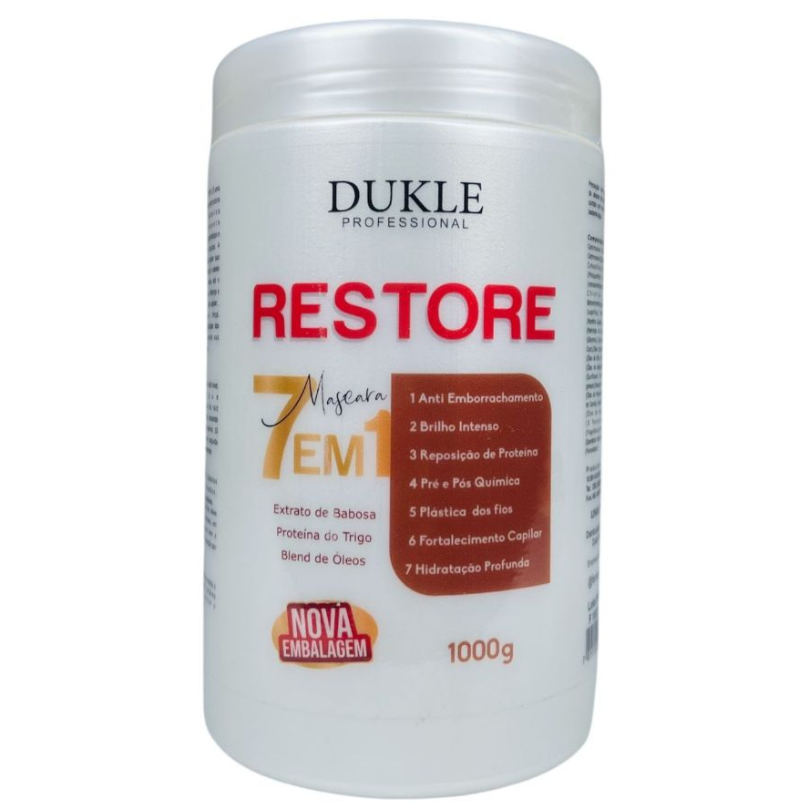 7em1 Máscara Restore Antiemborrachamento Brilho Intenso Força Pré e Pós Química Dukle 1kg