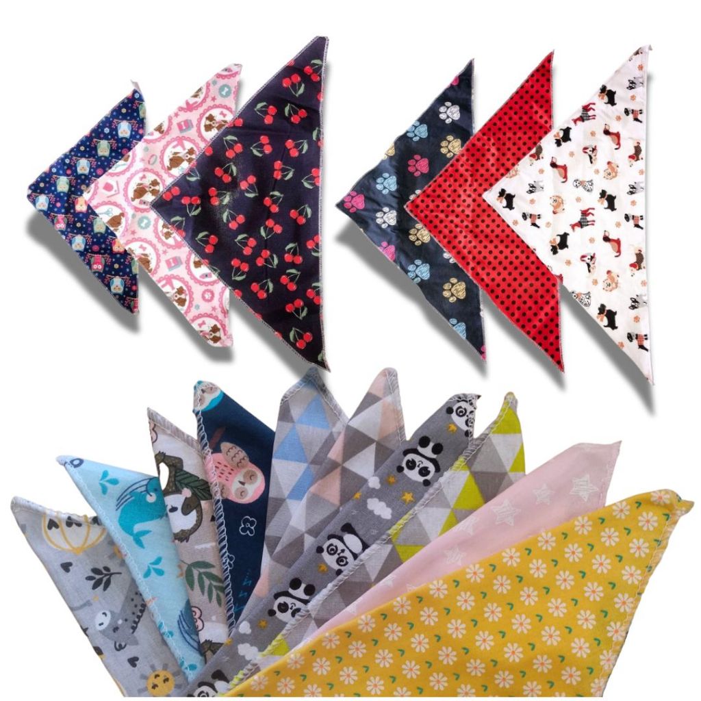 Kit Bandanas Pet - 20 un - Sortidas Coloridas Estampadas e Lisas - Cães Raças Média e Grande - Banho e Tosa Pet Shop