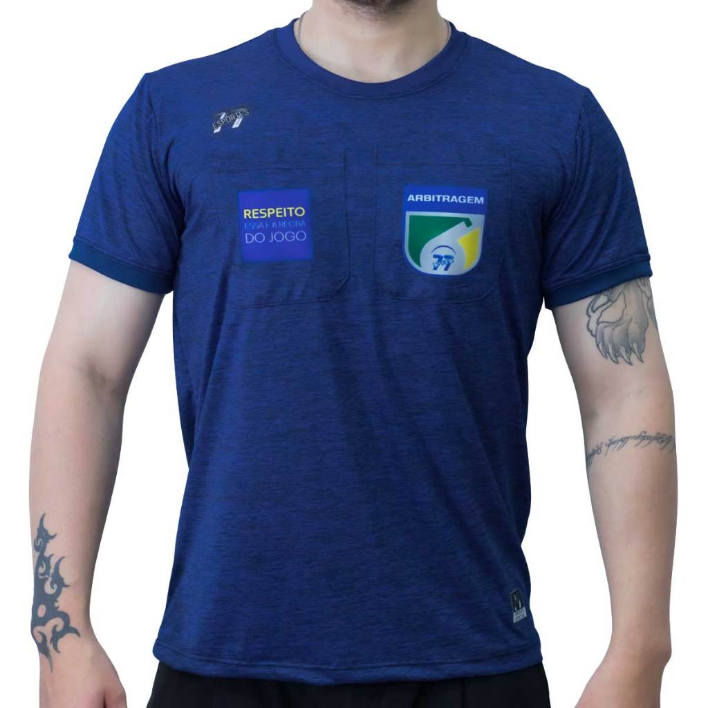 Camiseta Árbitro Dry Fit Melange Mescla Premium