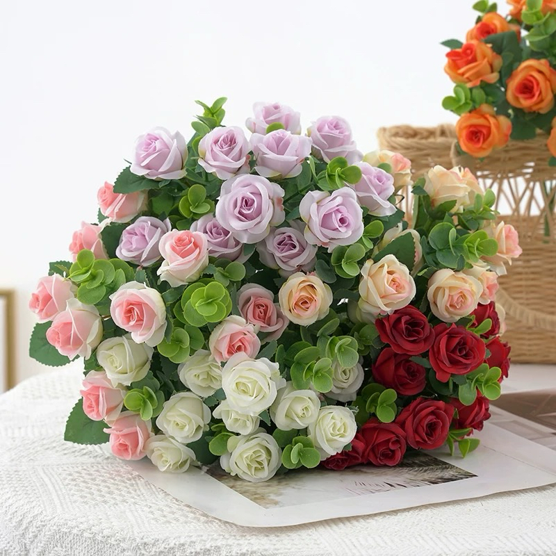 Buque de rosa Artificiais 35cm Decoração de casa, interiores, decoração de mesa sala de estar, decoração de casamento