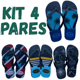 Kit 4 Pares de Chinelo Sandalia Masculino Adulto Barato em Oferta na Shopee