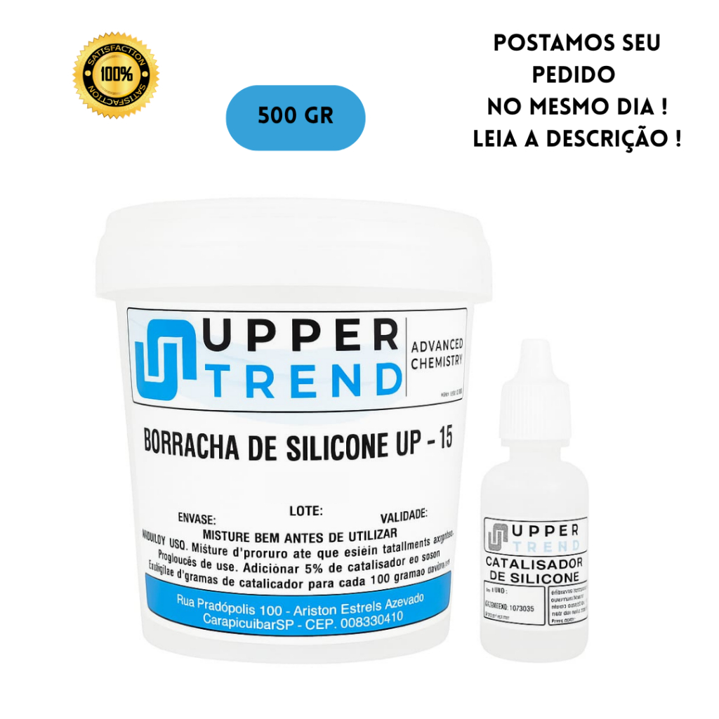 Borracha de Silicone Branca 500g + Catalisador 15g | Alta Flexibilidade e Precisão para Moldes e Artesanato em Oferta na Shopee