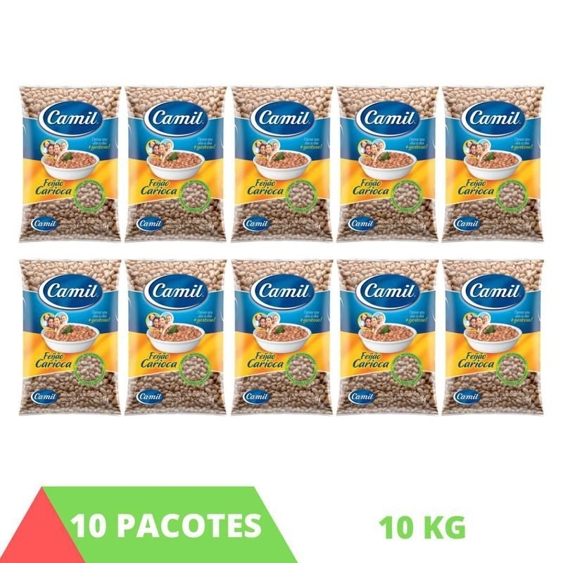 Feijão Carioca Camil 1 Kg - Kit Com 10 Unidades em Oferta na Shopee