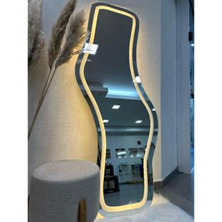 Espelho Orgânico EL21 Corpo Inteiro 170cm x 70cm Polido LED Jateado Luz Branca e Luz Amarela Sala Quarto Banheiro em Oferta na Shopee