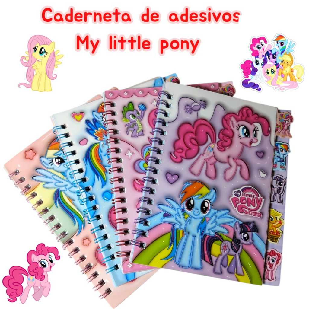 Caderneta de adesivos my little pony / Caderno de adesivos my little pony /papelaria fofa /material em Oferta na Shopee