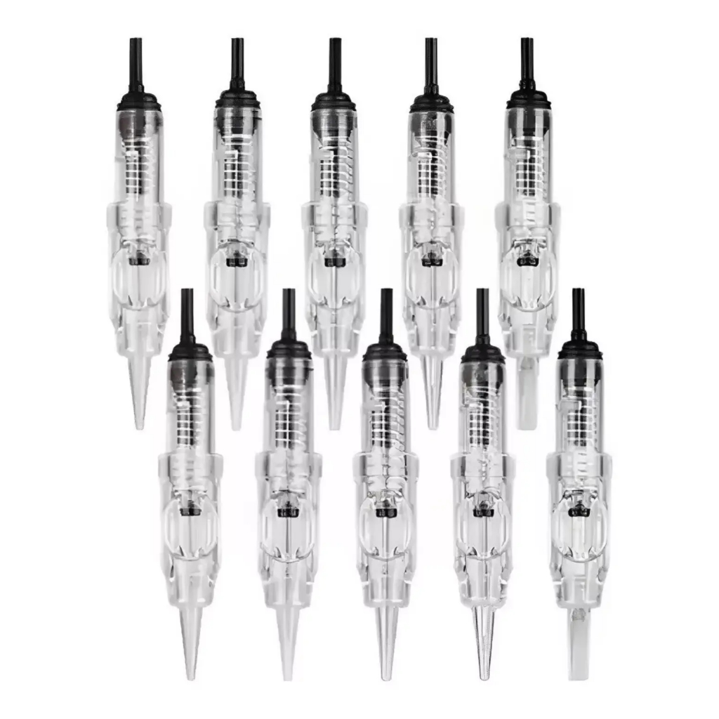 100 Agulhas Dermografo Easy Click 1 Ponta/ 2 Pontas/ 3 Pontas/ 5 Pontas Kit com 100 Unidades