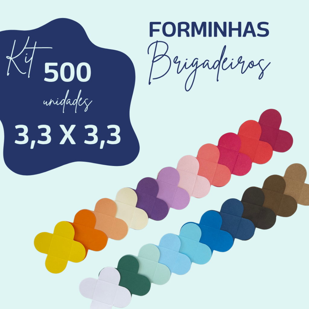 Forminhas 4 petalas (3,3 x 3,3 cm) - 500 Unidades - Ref 507 Jm Distak em Oferta na Shopee