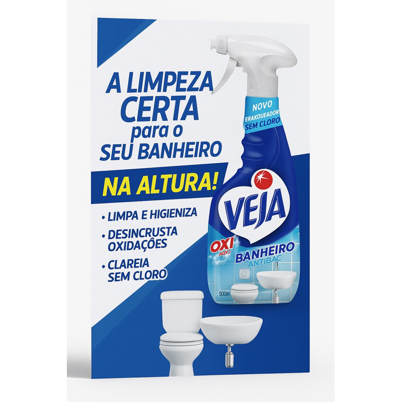 Veja spray anti bacteriano p/banheiros sem cloro oxi 500ml em Oferta na Shopee