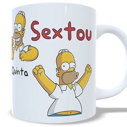 CANECA PERSONAGEM  HOMER SIMPSON SEXTOU ! 325 ML JCR PERSONALIZADOS