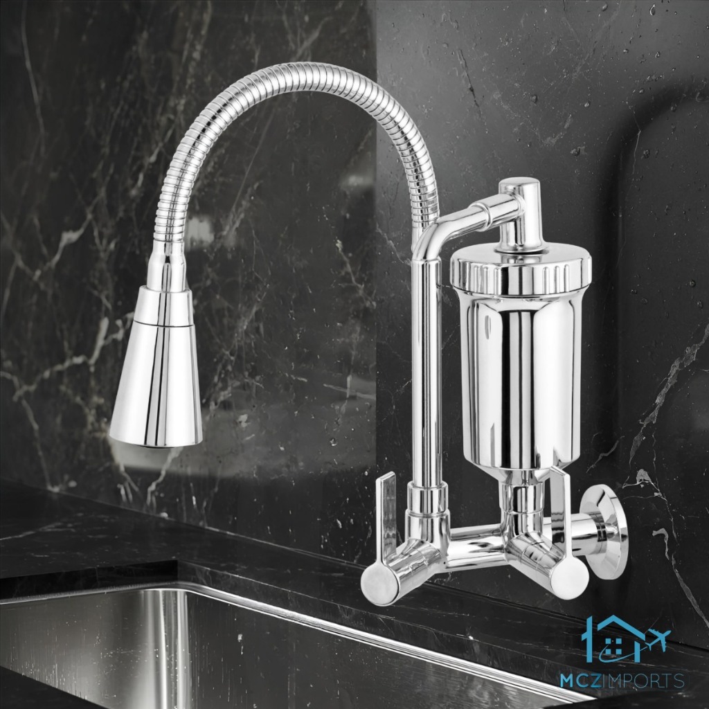 Torneira com Filtro Gourmet Flexível Cozinha Parede c/ Ducha 2 Jatos 1/4 de Volta Com refil em Oferta na Shopee