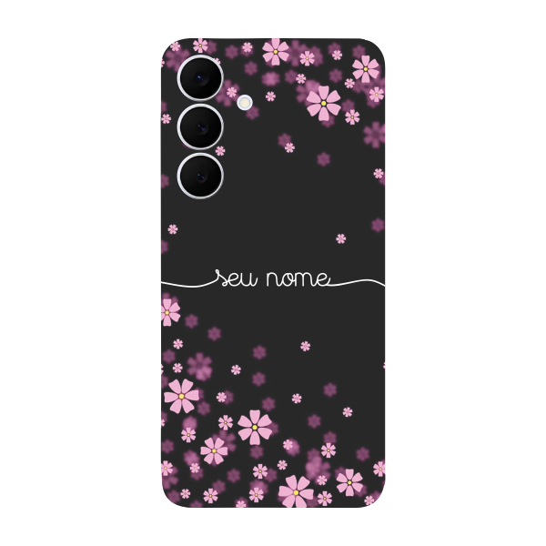 Capinha para Samsung S25 FE Anti Impacto Personalizada - Flores Lilás com nome