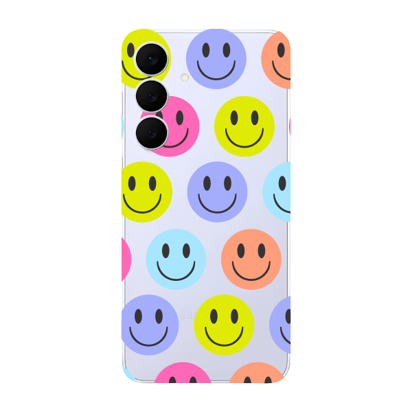 Capinha para Samsung S25 FE Anti Impacto Personalizada - Smiles coloridos com fundo Transparente