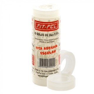 FITA ADESIVA TRANSPARENTE 10 UNIDADES 12mm X 10m FIT-PEL