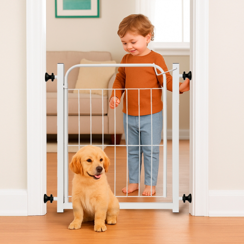 Portão para Cães Pets e Crianças - 80cm de Altura Ajustável 68 até 83cm