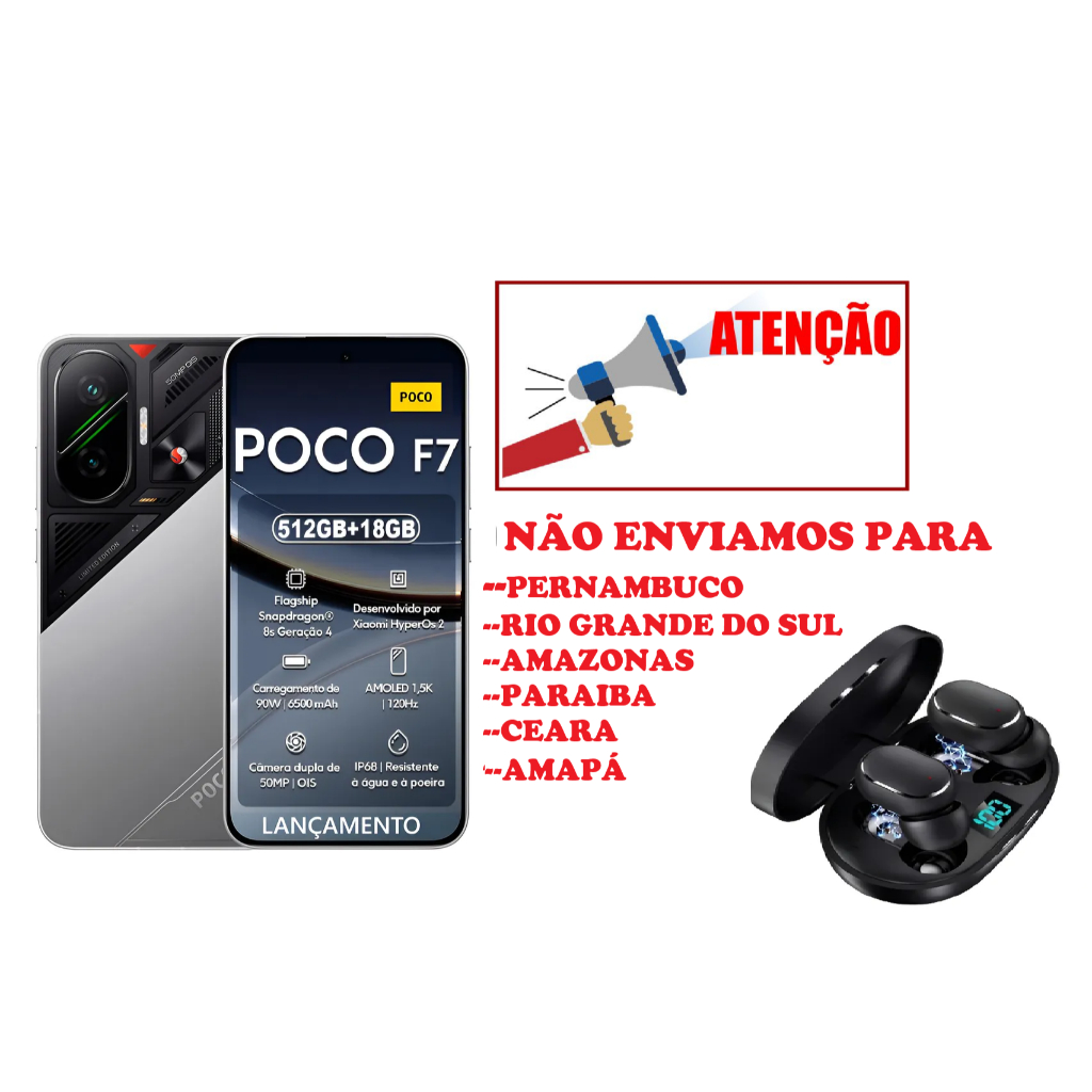 XIAOMI POCO F7 SILVER EDIÇÃO LIMITADA 512 GB 12 RAM VERÇÃO GLOBAL + BRINDE NAO E