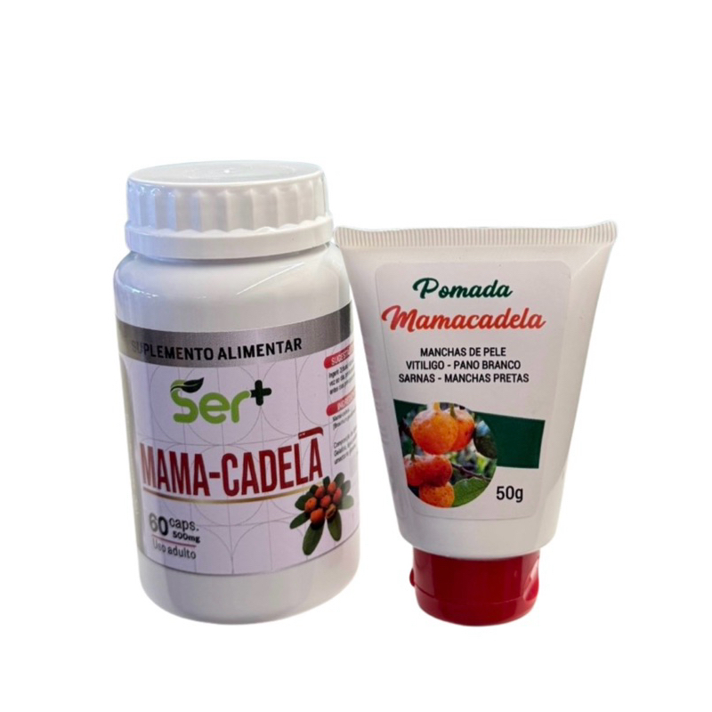 Kit 1 Pomada Mamacadela + 1 Suplemento Mamacadela em caps Original Vitiligo Manchas Envio Imediato em Oferta na Shopee