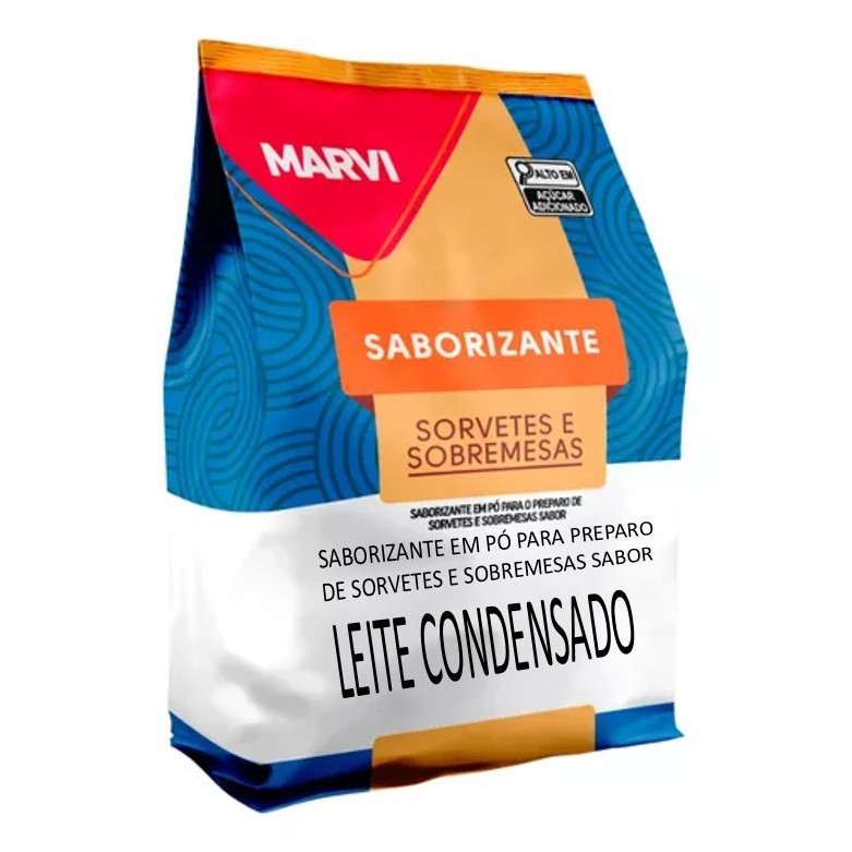 Base Saborizante Leite Condensado Marvi Para Sorvete Picolé Geladinho Biscoito Bolo Bebidas Confeitaria 1kg