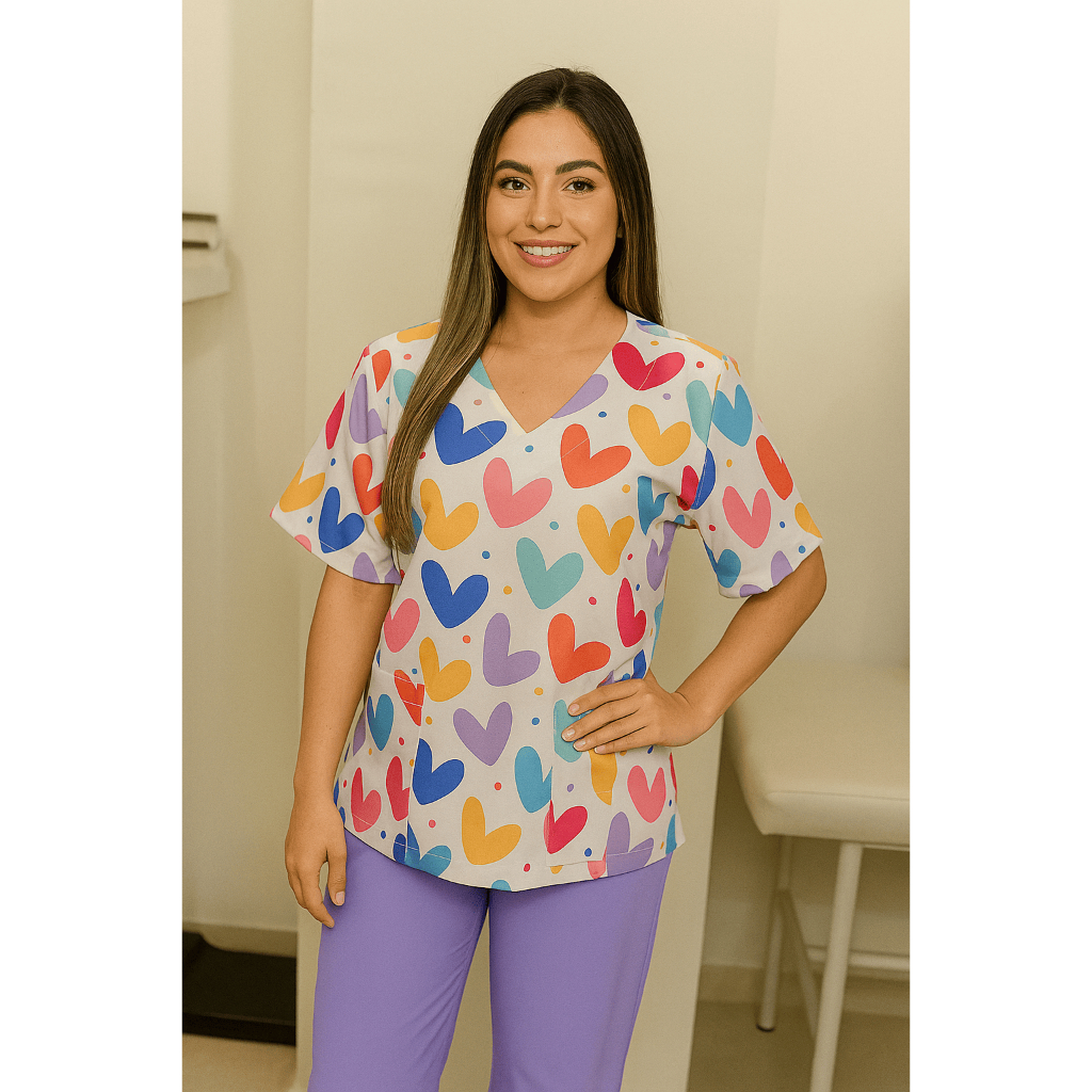 Pijama cirúrgico BLUSA estampado DENTISTA MÉDICA ENFERMEIRA SAÚDE | Pijama hospitalar |  Scrub feminino | BORDADO GRÁTIS