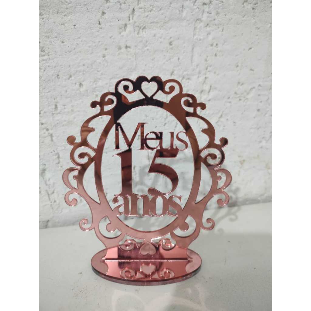 Topo de bolo Meus 15 anos em Oferta na Shopee