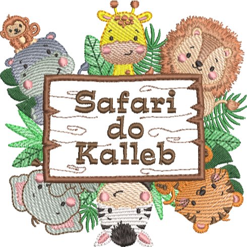 Pach Bordado Turminha Safari com Placa