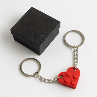 Par de Chaveiro Coração bloco de montar (tipo Lego) com caixinha- Criativo Namorados Amizade em Oferta na Shopee