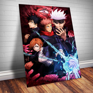 Quadro Decorativo Jujutsu Kaisen Capa Gojo Yuji Nobara Megumi Anime em Oferta na Shopee