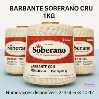 Barbante Soberano Cru 1kg Fio 85% Algodão  p/ Crochê/Tapetes em Oferta na Shopee