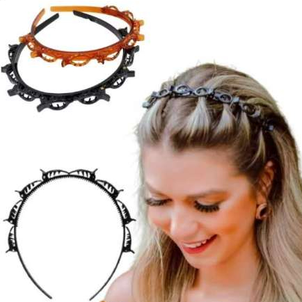 PTiara pode ser utilizada com o cabelo mais puxado para trás e a franja presa na tiara ou com os fios soltos na parte da em Oferta na Shopee