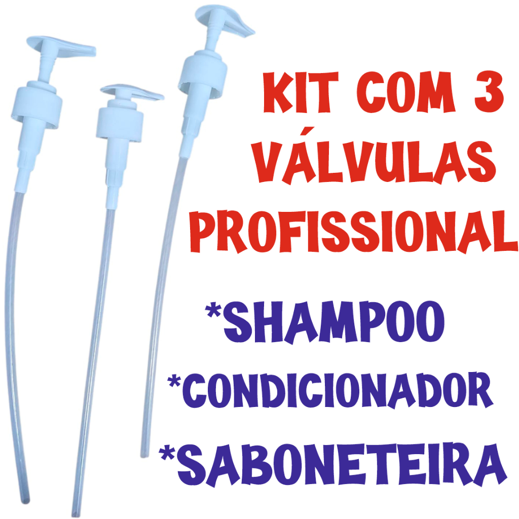 Kit 3 Válvulas Pump Profissional Shamp E Cond. (branca)