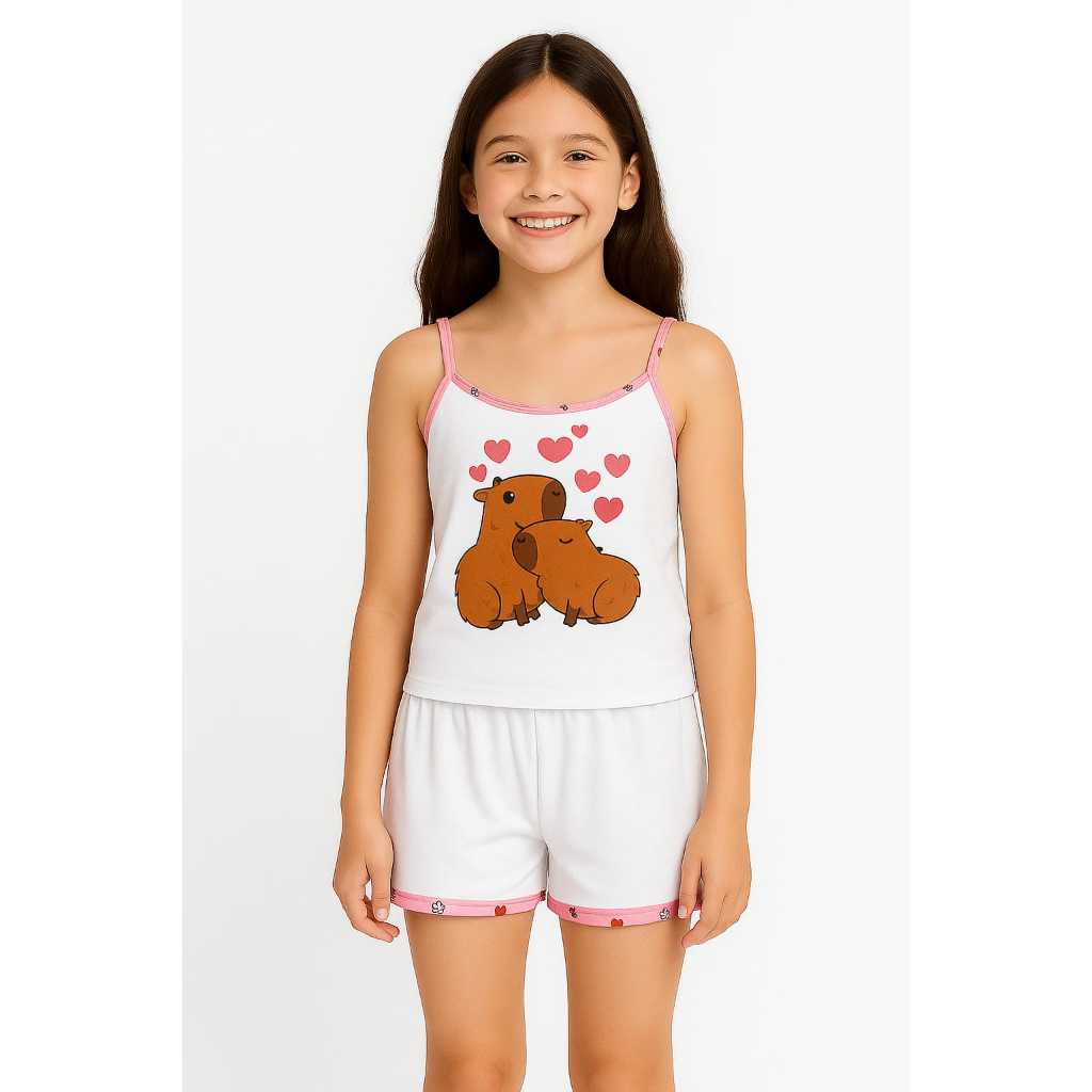 Baby Dooll INFANTIL pijama Infantil Feminino short dool de Menina Criança Personagens Verão Alcinha Revenda em Oferta na Shopee