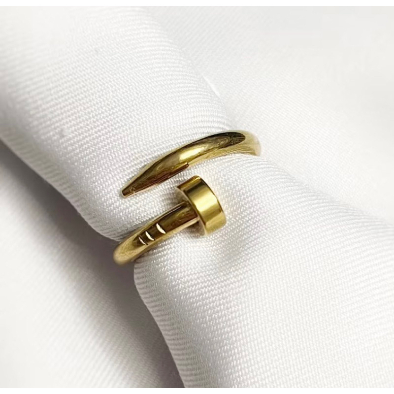 Anel Prego Dourado em Aço Inoxidável Moda tendência em Oferta na Shopee