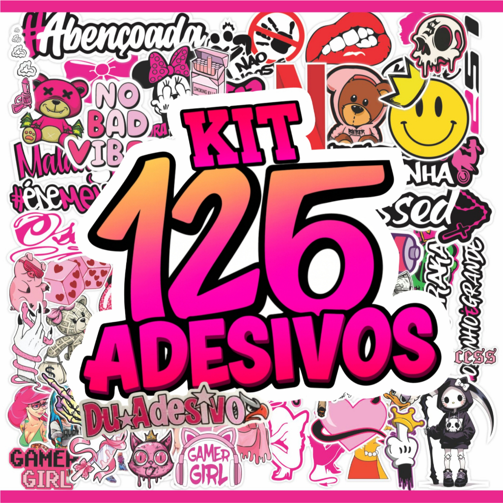 Kit 126 Adesivos De Menina Feminina Monte Seu Kit Cartelas Para Moto Bike Carro Pc Notebook em Oferta na Shopee