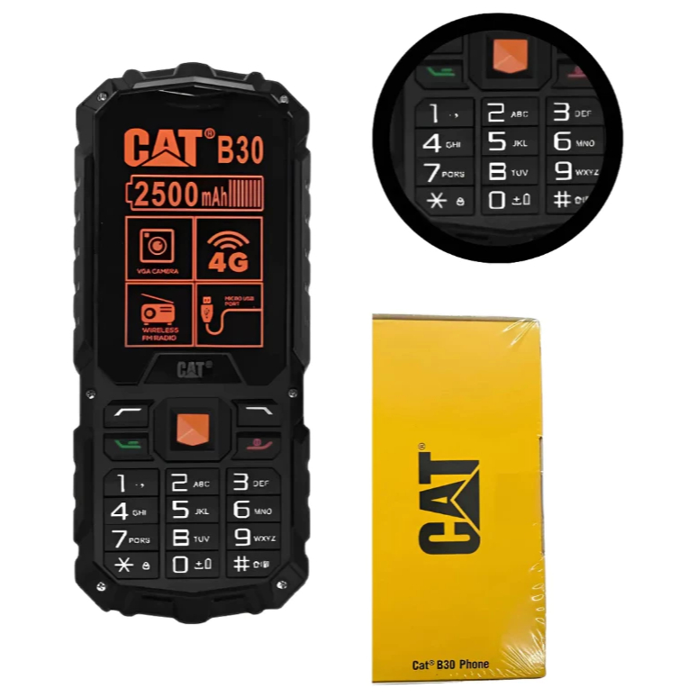 Celular Caterpillar B30 4G Preto Resistente à Água Poeira e Quedas Dual Sim