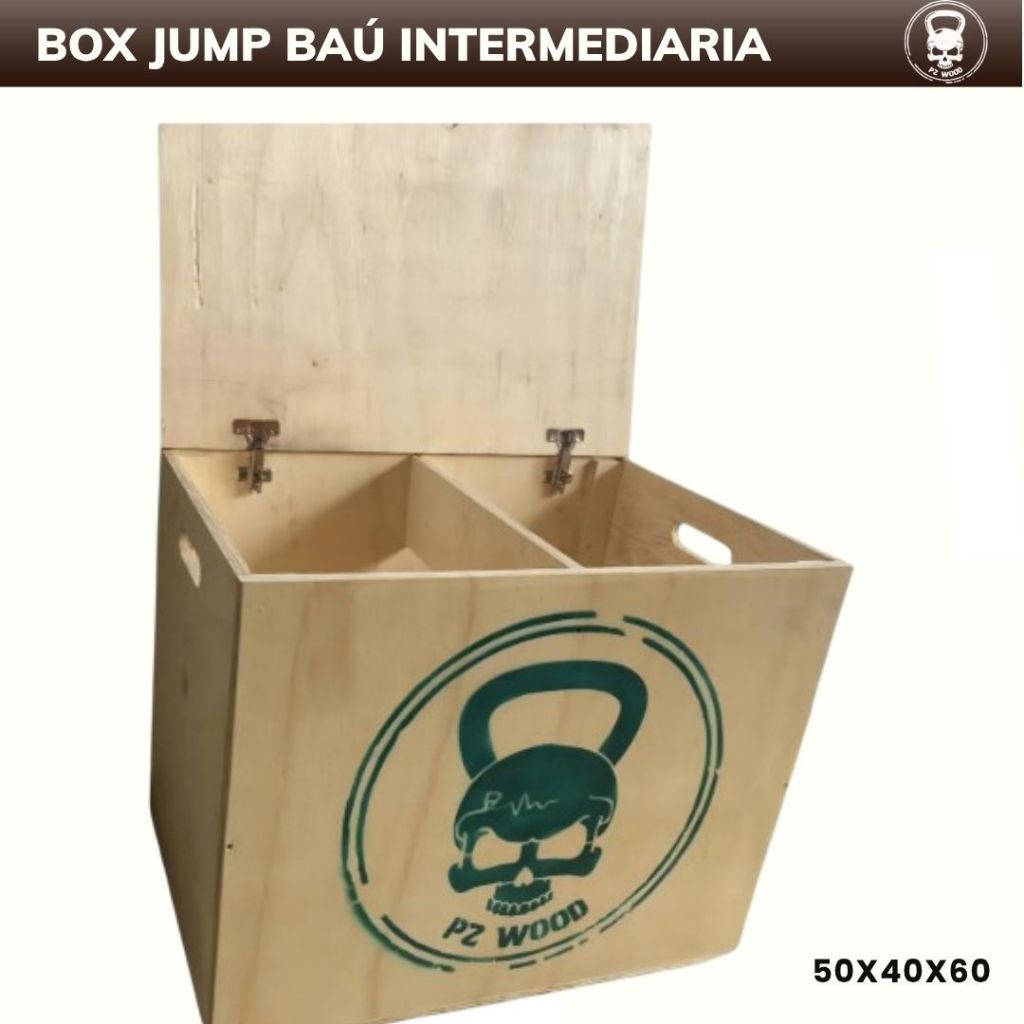 Caixa de Salto BAÚ Crossfit - Box Jump Baú 50x40x60 - Jump Box Intermediário/Média