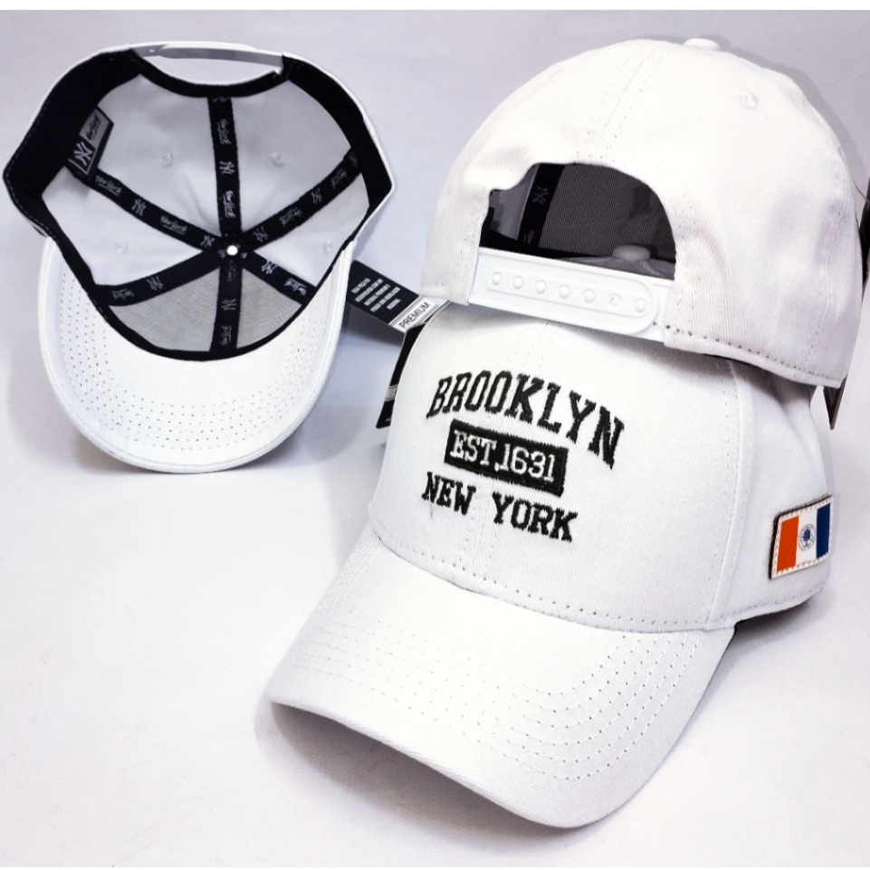 Boné Brooklyn New York Ny Bandeira Lateral Nova Iorque Yankes Bordado Aba Curva Oferta Bordado Snapback