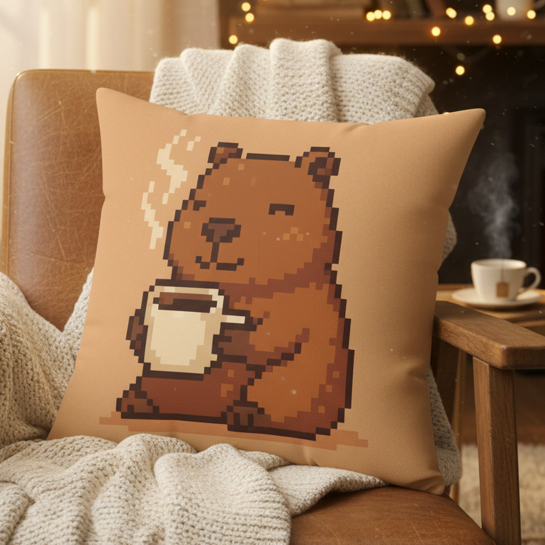 Capa de Almofada Decorativa Capivaras Cute 45x45cm - Estampa Digital presente decoração amigo secreto em Oferta na Shopee