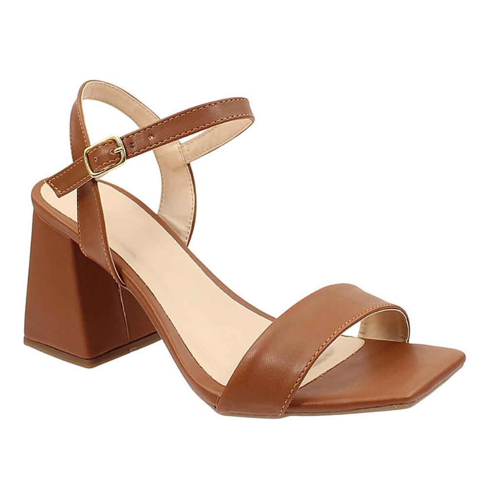 SANDÁLIA FEMININA DE SALTO BLOCO CONFORTÁVEL. 7 CM em Oferta na Shopee