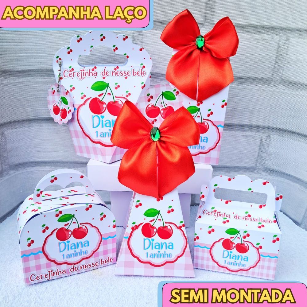 Kit Festa CEREJINHA DO MEU BOLO| Lembrancinhas infantil personalizadas | mêsversário | semi MONTADAS