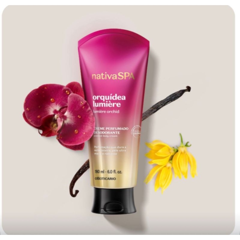 LANÇAMENTO!! CREME PERFUMADO DESODORANTE NATIVA SPA ORQUÍDEA LUMIÈRE 180ML O BOTICÁRIO