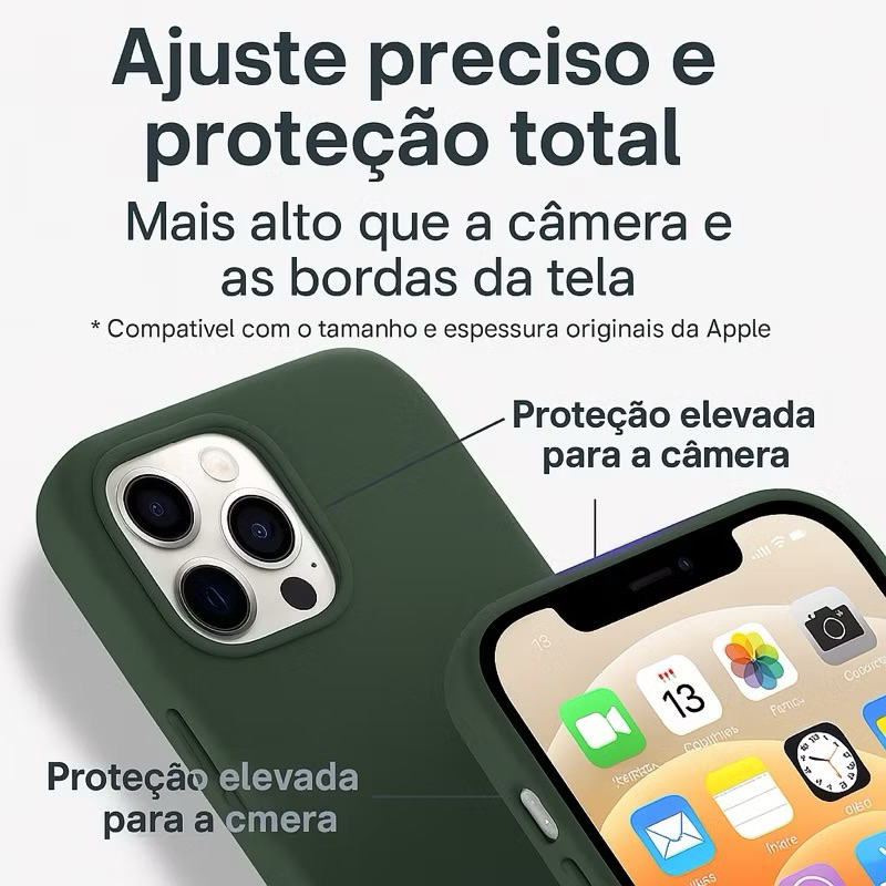 Capa iphone 14 Silicone Aveludado capinha iphone 14/14PRO/14PLUS/14PROMAX  Premium em Oferta na Shopee