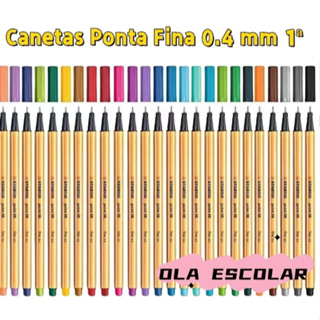 KIT COM 12/24/36/48/60 dake papelaria Canetas Coloridas e  amarelo e preto  Fine Line Ponta Fina 0.4 mm 1ª Linha em Oferta na Shopee