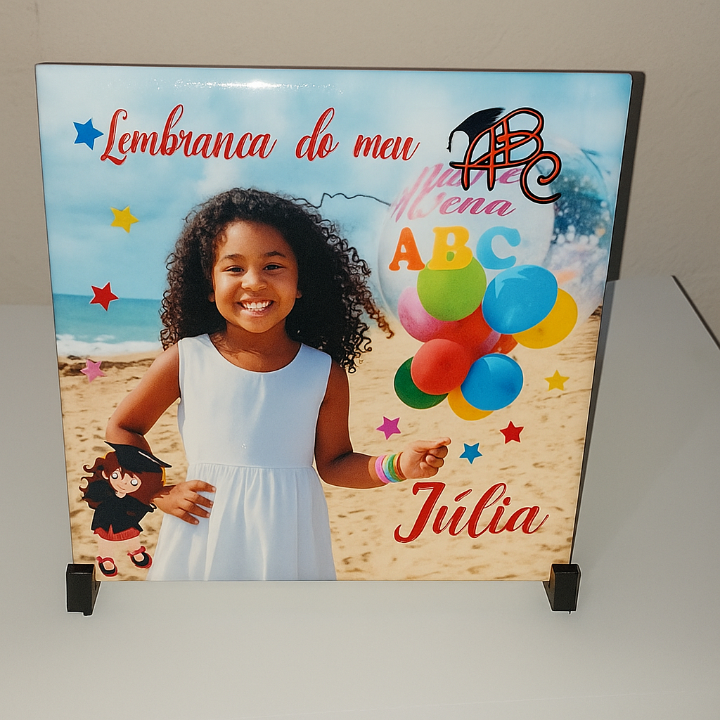 kit 5 unid Azulejo personalizado com foto | formatura ABC infantil