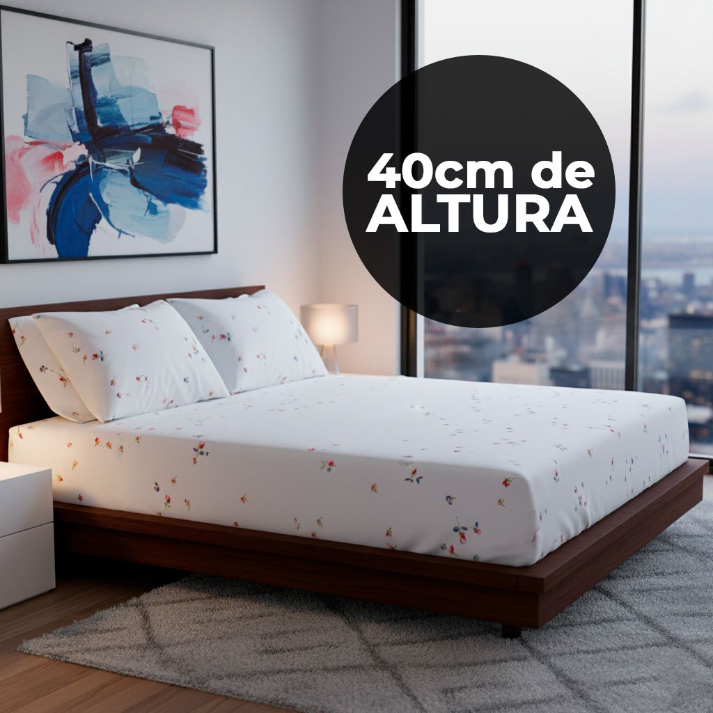 Jogo de Lençol 3 peças 40cm de ALTURA Casal - Queen com fronhas bainha 180 fios algodão Coleção 2025 em Oferta na Shopee