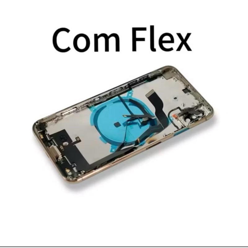 Carcaça Chassi Aro iPh XR Traseira Laterais + Botões Com Flex completa - detalhe