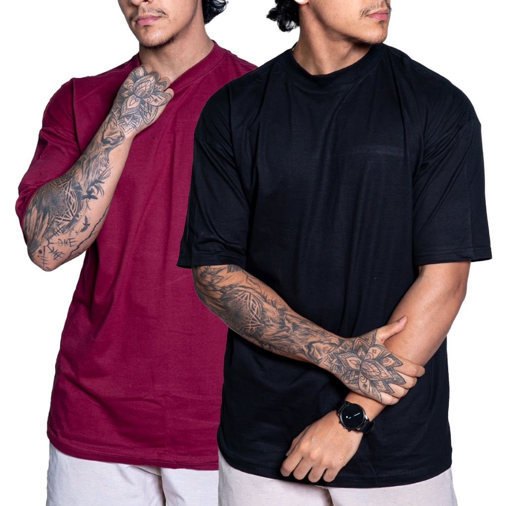 Camiseta Oversized Masculina Lisa Básica Premium Algodão Streetwear Básica Casual
