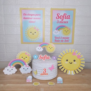Kit Mesversário Raio de Sol/Kit Só um Bolinho Raio de Sol em Oferta na Shopee