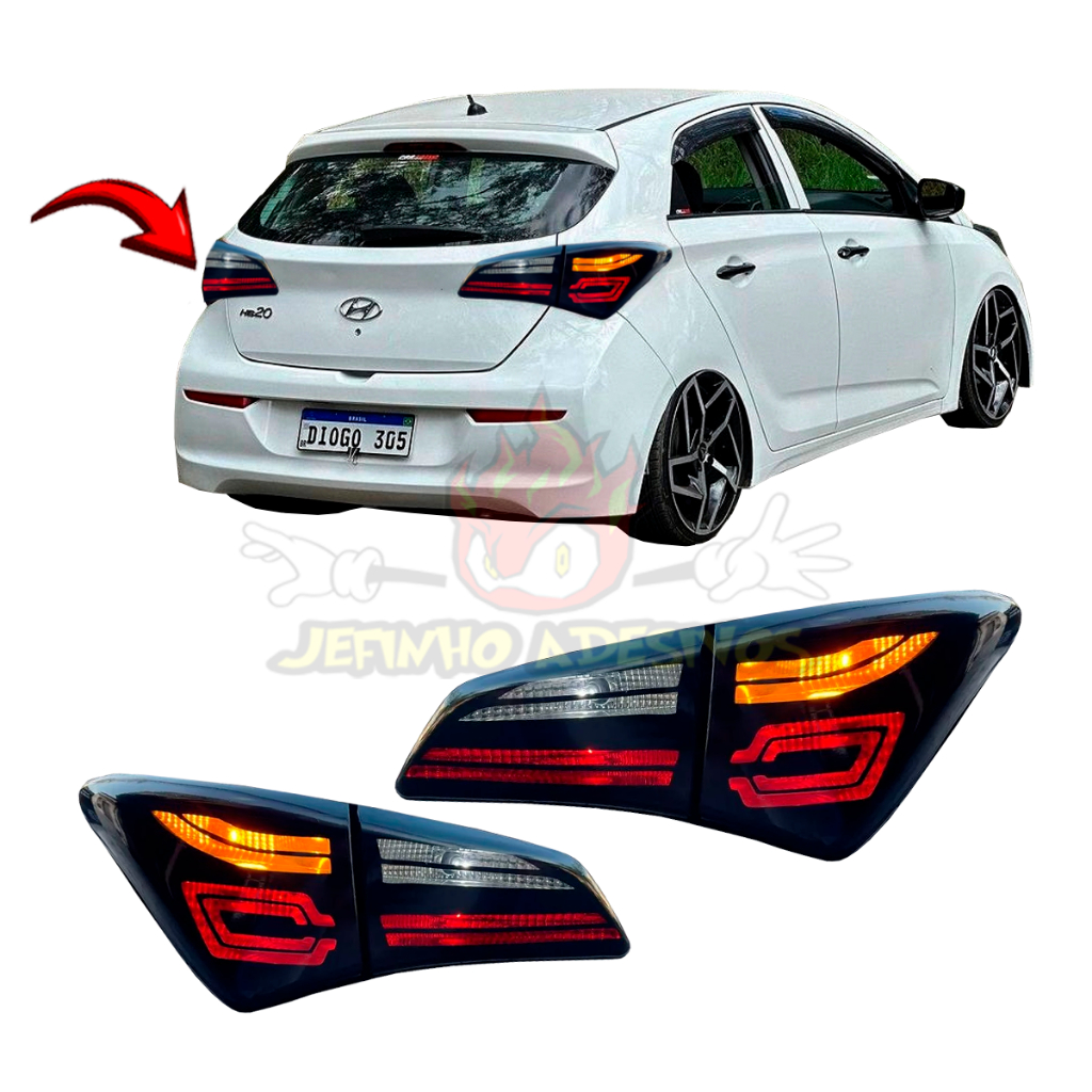 Pelicula adesiva Mascara Negra Lanterna do HB20