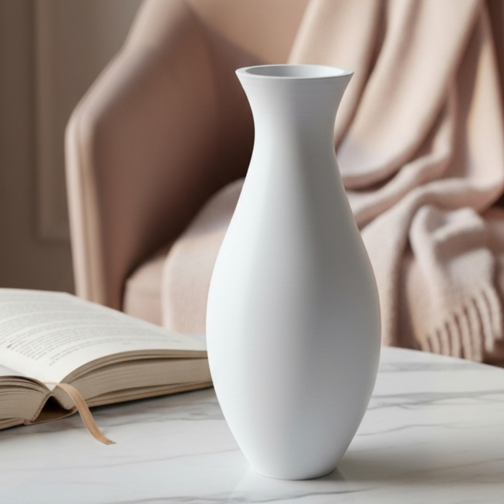 Vaso Decorativo Minimalista 3D – Design Moderno | Branco ou Preto | 20cm em Oferta na Shopee